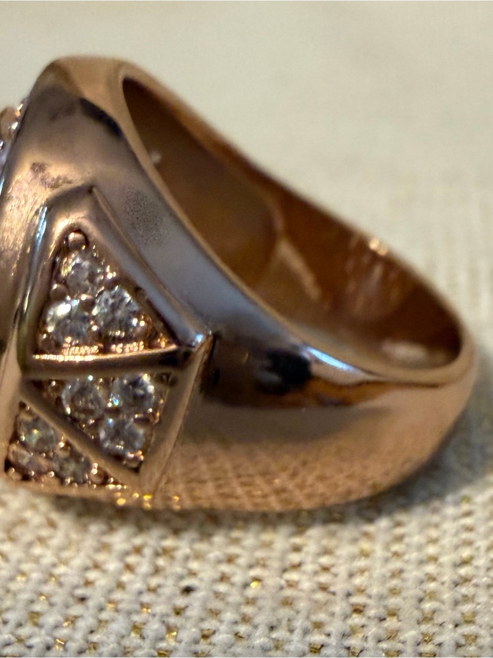 Rose Gold Cubic Zirconia Cluster Ring - Men’s Jewelry Size 8.5 - Picture 4 of 7